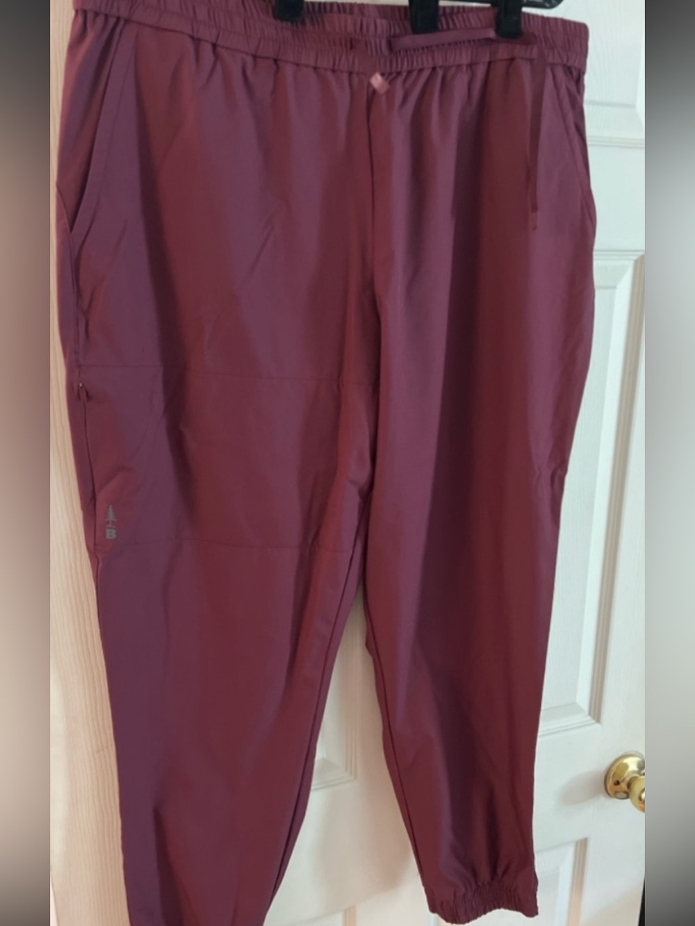 #382 Bass Outdoor Jogger Pants Burgundy XL Lightweight Hiking Travel Athleisure